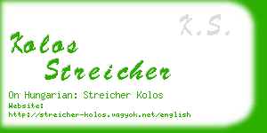 kolos streicher business card